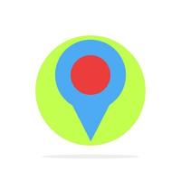 ícone de cor plana de fundo de círculo abstrato pino marcador de mapa de localização vetor