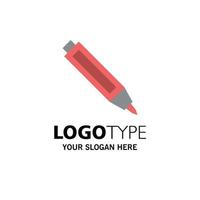 modelo de logotipo de negócios de lápis de educação caneta cor lisa vetor