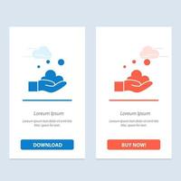 sabonete de limpeza lavar azul e vermelho baixar e comprar agora modelo de cartão de widget da web vetor