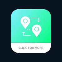 ponteiro do mapa de localização viagem botão do aplicativo móvel versão android e ios glifo vetor