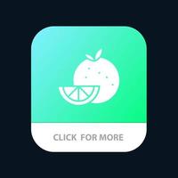 laranja comida fruta madrigal botão de aplicativo móvel versão android e ios glifo vetor