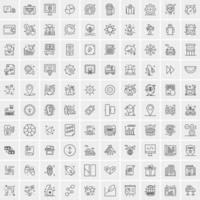 pacote de 100 ícones de linha universal para mobile e web vetor
