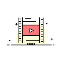 modelo de logotipo de negócios de educação de filme de vídeo aula cor lisa vetor