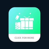 etiqueta de presente amor casamento botão de aplicativo móvel versão android e ios glifo vetor