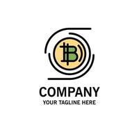 bitcoins cadeia de blocos de bitcoin moeda criptografada modelo de logotipo de negócios descentralizado cor plana vetor