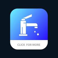 banho torneira de limpeza do banheiro chuveiro botão de aplicativo móvel versão android e ios glifo vetor
