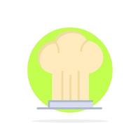 boné chef fogão chapéu restaurante abstrato círculo fundo ícone de cor plana vetor