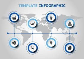 design de infográfico com ícones de comida populares vetor