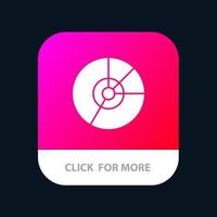 torta diagrama de gráfico de negócios gráfico de finanças estatísticas botão de aplicativo móvel android e ios versão glifo vetor