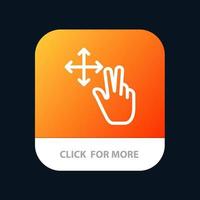 gesto com o dedo segure o botão do aplicativo móvel versão da linha android e ios vetor