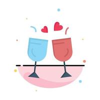 vidro amor bebida modelo de ícone de cor plana abstrata de casamento vetor