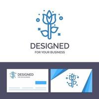 cartão de visita criativo e decoração de modelo de logotipo ilustração vetorial de planta de flores de páscoa vetor