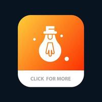 botão de aplicativo móvel de motivação de luz de lâmpada versão de glifo para android e ios vetor