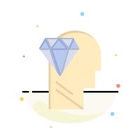 modelo de logotipo de negócios de cabeça de diamante de perfeição de mente cor lisa vetor