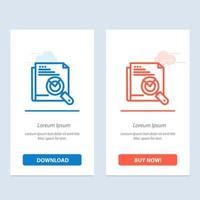 pesquisa de página layout de pesquisa de página da web azul e vermelho baixe e compre agora modelo de cartão de widget da web vetor