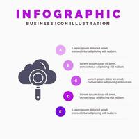 pesquisa de computação em nuvem encontrar modelo de apresentação de infográficos apresentação de 5 etapas vetor