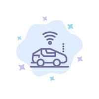 ícone azul do sinal wifi do carro automático no fundo abstrato da nuvem vetor