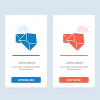 mensagem de correio comercial abra azul e vermelho baixe e compre agora modelo de cartão de widget da web vetor