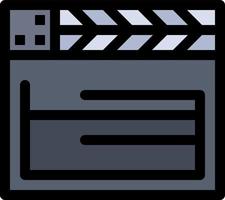 modelo de banner de ícone de vetor de ícone de cor plana de vídeo americano de filme americano