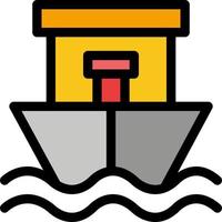 navio praia barco ícone de cor plana de verão modelo de banner de ícone de vetor