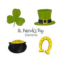 Elementos do dia de St Patrick do desenho animado vetor