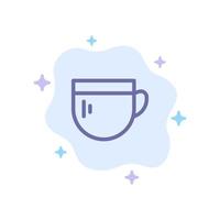 xícara de chá café ícone azul básico no fundo da nuvem abstrata vetor