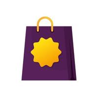 sacola de compras com ícone de selo isolado vetor
