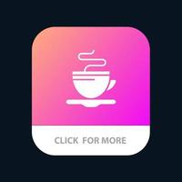 xícara de chá café hotel design de ícone de aplicativo móvel vetor