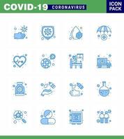 conjunto de ícones de prevenção de coronavírus 2019ncov covid19 pulsação sangue seguro médico viral coronavírus 2019nov doença vetor elementos de design