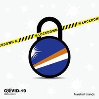 ilhas marshall bloqueio modelo de conscientização de pandemia de coronavírus covid19 design de bloqueio vetor