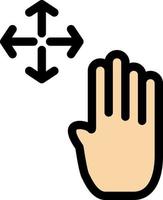 mão mão cursor para cima segure o modelo de banner de ícone de vetor de ícone de cor plana