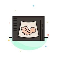 maternidade gravidez ultra-som bebê ultra-som vetor de ícone de cor plana