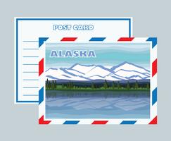 alaska mountaincape postcard vector