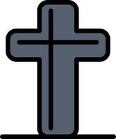 celebração cristã cruz páscoa ícone de cor plana vetor modelo de banner