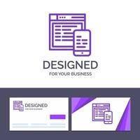 cartão de visita criativo e modelo de logotipo design responsivo site ilustração vetorial móvel vetor