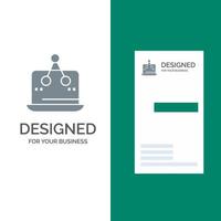 plataforma de medição de marketing digital cruzada design de logotipo cinza e modelo de cartão de visita vetor