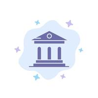 ícone azul do tribunal do campus do banco universitário no fundo abstrato da nuvem vetor