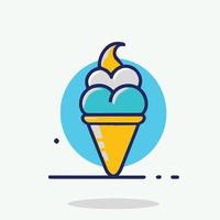 ilustração deliciosa de sorvete no estilo de ícone de desenho animado plano vetor