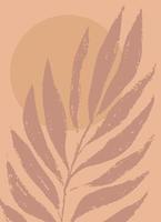 cartaz botânico abstrato da arte da parede. design moderno de meados do século. cartaz de abstração de planta. vetor