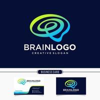 modelo de vetor de design de logotipo de tecnologia cerebral