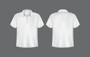 vetor de camisa branca polo 3d