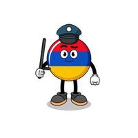 ilustração dos desenhos animados da polícia de bandeira da Armênia vetor