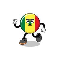 executando a ilustração do mascote da bandeira do senegal vetor