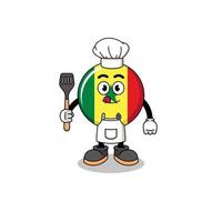 ilustração de mascote do chef de bandeira do senegal vetor