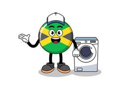 ilustração da bandeira da jamaica como um homem de lavanderia vetor