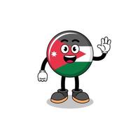 desenho animado da bandeira da Jordânia fazendo gesto com a mão vetor