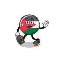 bandeira da Jordânia desenho animado andando vetor