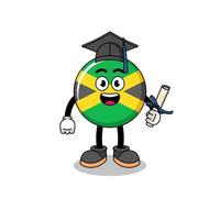 mascote da bandeira da jamaica com pose de formatura vetor