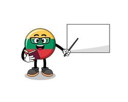 desenho de mascote do professor de bandeira da lituânia vetor