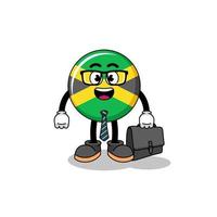 mascote da bandeira da jamaica como empresário vetor